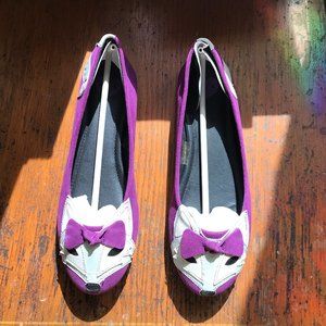 Modcloth TUK Purple Suede Fox Flat Size 8